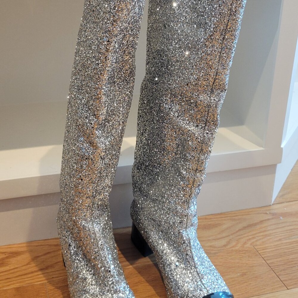 Chanel knee high glitter boots (2017) - Picture 12 of 12